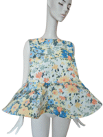 Nina Ricci Runway Floral Peplum Top – 2020 Collection, Size 38                                                                                               Nina Ricci 2020 Runway Floral Peplum Top