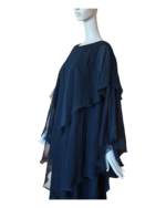 Vintage 1970s Jean Varon Black Floaty Cocktail Dress Size 14 - Image 6