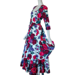 Vintage Droopy And Brown 1980s Floral Printed Midi Dress size 14