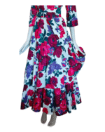 Vintage Droopy And Brown 1980s Floral Printed Midi Dress size 14 - Image 4