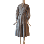 70s Origin Liberty Vintage Grey Cotton Dress Multicoloured  Excellent condition