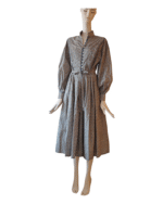 70s Origin Liberty Vintage Grey Cotton Dress Multicoloured  Excellent condition