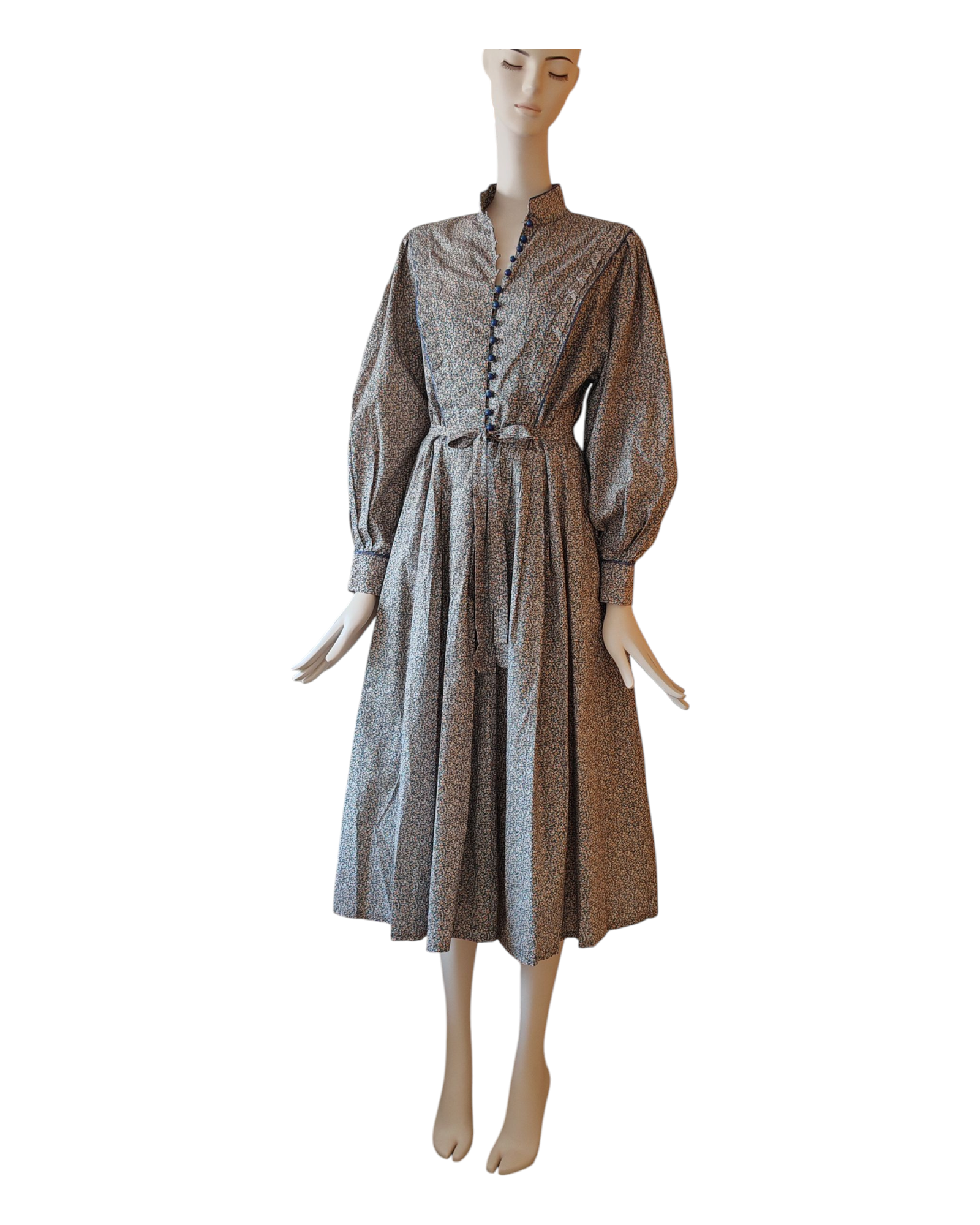 IMG_20250710_142241 70s Origin Liberty Vintage Grey Cotton Dress Multicoloured Excellent condition - Image 1