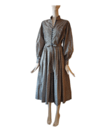 70s Origin Liberty Vintage Grey Cotton Dress Multicoloured  Excellent condition - Image 2