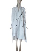 Vivienne Westwood White Trench Coat – IT 46 / UK 14 – Oversized Lapel, Designer Vintage - Image 2