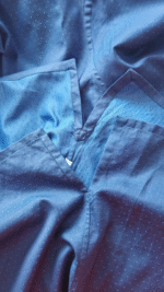 Fray Navy Blue Micro Dot Formal Shirt – Made in Bologna, Italy – Size IV UK XL - Image 7