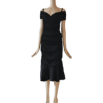 Dolce & Gabbana Black Ruched Dress Off The Shoulder Style