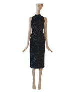 Club London Black Sequin Sleeveless High-Neck Midi Dress 12 New with tags