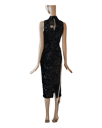 Club London Black Sequin Sleeveless High-Neck Midi Dress 12 New with tags - Image 3