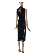 Club London Black Sequin Sleeveless High-Neck Midi Dress 12 New with tags - Image 6