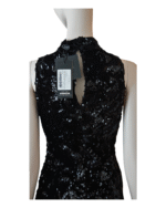 Club London Black Sequin Sleeveless High-Neck Midi Dress 12 New with tags - Image 4