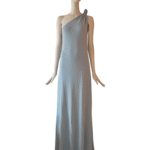 BITE Studio One-Shoulder Knotted Jersey Maxi Dress Blue