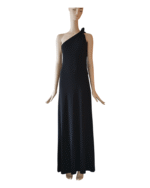 BITE Studio One-Shoulder Knotted Black Jersey Maxi Dress