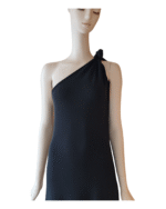 BITE Studio One-Shoulder Knotted Black Jersey Maxi Dress - Image 3