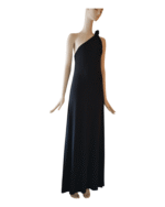 BITE Studio One-Shoulder Knotted Black Jersey Maxi Dress - Image 2