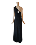 BITE Studio One-Shoulder Knotted Black Jersey Maxi Dress - Image 8