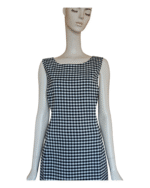 Oscar de la Renta Gingham Tweed Sleeveless Dress - Image 4