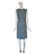 Oscar de la Renta Gingham Tweed Sleeveless Dress - Image 3