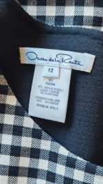 Oscar de la Renta Gingham Tweed Sleeveless Dress - Image 6