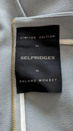 Roland Mouret Asymmetric Peplum Top Pale Blue Crepe Size US 12 - Image 6