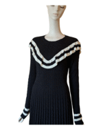 Red Valentino Long Sleeved Knit Dress With Ruffle A-Line Size S - Image 3
