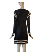 Red Valentino Long Sleeved Knit Dress With Ruffle A-Line Size S - Image 4
