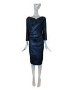 Talbot Runhof Mirrorball Shimmer Stretch Draped Cocktail Evening Dress Size US 12 UK 16 - Image 7