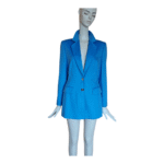 Vintage Escada Margaretha Ley Blue Angora Wool Blazer - Image 2