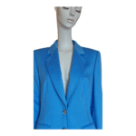 Vintage Escada Margaretha Ley Blue Angora Wool Blazer - Image 6