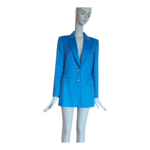 Vintage Escada Margaretha Ley Blue Angora Wool Blazer - Image 7