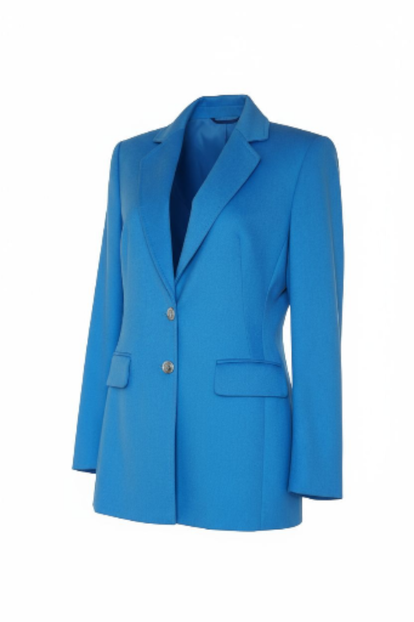 Photoroom-20251112_142442334 Vintage Escada Margaretha Ley Blue Angora Wool Blazer - Image 1