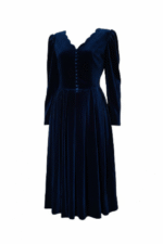 Vintage 1980s Laura Ashley Velvet Long sleeves Dress